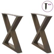 vidaXL Soffbordsben 2 st naturstål 50x(42-43,3) cm stål