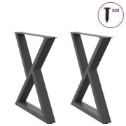 vidaXL Matbordsben 2 st antracit 70x(72-73,3) cm stål
