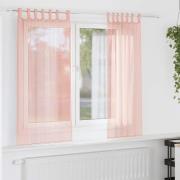 vidaXL Voile gardiner med öglor 2 st rosa 140x140 cm