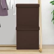 vidaXL Hopfällbara förvaringspallar 2 st brun PVC