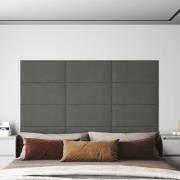 vidaXL Väggpaneler 12 st mörkgrå 60x30 cm sammet 2,16 m²