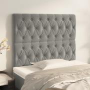 vidaXL Sänggavel ljusgrå 100x7x118/128 cm sammet
