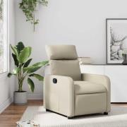 vidaXL Reclinerfåtölj gräddvit konstläder
