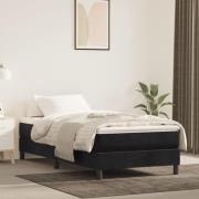 vidaXL Boxspring-sängram svart 90x190 cm sammet