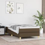 vidaXL Sängram utan madrass mörkbrun 90x200 cm tyg