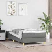 vidaXL Boxspring-sängram mörkgrå 100x200 cm tyg