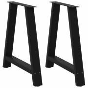 vidaXL Matbordsben A-formade 2 st svarta 80x(72-73) cm stål