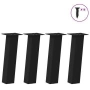 vidaXL Soffbordsben 4 st svarta 30 cm stål