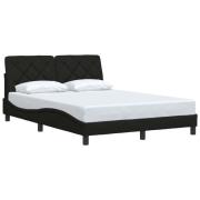 vidaXL Sängram utan madrass svart 120x200 cm tyg