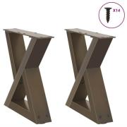vidaXL Soffbordsben 2 st naturstål 40x(30-31,3) cm stål