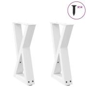 vidaXL Soffbordsben 2 st vit 28x(42-43,3) cm stål