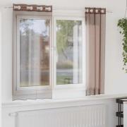 vidaXL Voile gardiner med genomföringar 2 st brun 140x140 cm