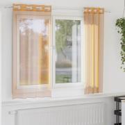vidaXL Voile gardiner med genomföringar 2 st orange 140x175 cm