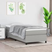 vidaXL Sängram utan madrass ljusgrå 90x200 cm tyg