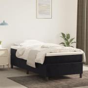 vidaXL Sängram utan madrass svart 100x200 cm sammet