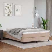 vidaXL Boxspring-sängram cappuccino 140x190 cm konstläder