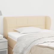 vidaXL Sänggavel med kanter gräddvit 93x23x78/88 cm tyg