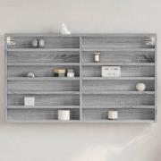 vidaXL Vitrinskåp grå sonoma 100x8,5x58 cm konstruerat trä