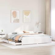 vidaXL Sängram utan madrass vit 160x200 cm massiv furu