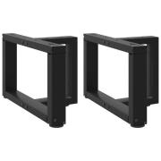 vidaXL Soffbordsben T-formade 2 st svarta 50x25x(30-31) cm stål