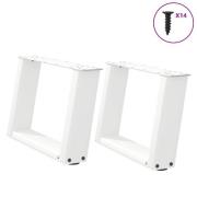 vidaXL Soffbordsben U-formade 2 st vita 40x(30-31) cm stål