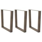 vidaXL Matbordsben V-formade 3 st naturstål 90x(72-73,3) cm stål