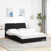 vidaXL Bed Frame without Mattress Black 140x200 cm Fabric