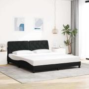 vidaXL Sängram utan madrass svart 180x200 cm tyg