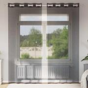 vidaXL Voile gardiner med genomföringar 2 st svart 140x245 cm