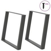 vidaXL Matbordsben U-formade 2 st antracit 100x(72-73) cm stål