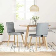 vidaXL Matstolar 2 st ljusgrå tyg