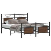 vidaXL Sängram utan madrass brun ek 140x200 cm konstruerad trä