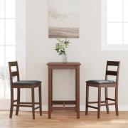 vidaXL Barstolar med kuddar 2 st, brunt, massivt trä, gummi