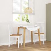 vidaXL Matstolar 2 st vitt massivt trä gummi