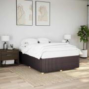 vidaXL Sängram utan madrass mörkbrun 140x200 cm tyg
