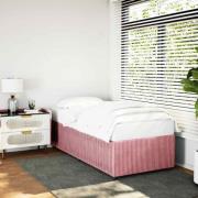 vidaXL Sängram rosa 90x190 cm sammet