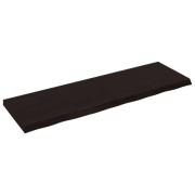 vidaXL Vägghylla mörkbrun 160x50x(2-6) cm behandlad massiv ek