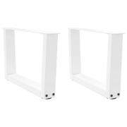 vidaXL Matbordsben V-formade 2 st vit 50x(30-31,3) cm stål