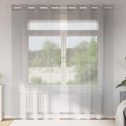 vidaXL Voile gardiner med genomföringar 2 st ljusgrå 140x225 cm