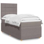 vidaXL Ramsäng med madrass taupe 90x200 cm tyg