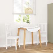 vidaXL Matstolar 2 st vitt massivt trä gummi