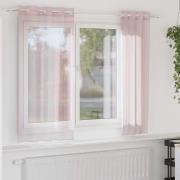 vidaXL Voile gardiner med genomföringar 2 st ljusrosa 140x175 cm