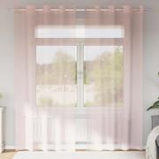 vidaXL Voile gardiner med genomföringar 2 st ljusrosa 140x245 cm