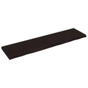 vidaXL Vägghylla mörkbrun 200x50x(2-6) cm behandlad massiv ek