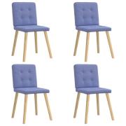 vidaXL Matstolar 4 st Jeans blått tyg