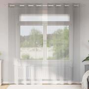 vidaXL Voile gardiner med genomföringar 2 st ljusgrå 140x245 cm