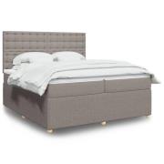 vidaXL Ramsäng med madrass taupe 200x200 cm tyg