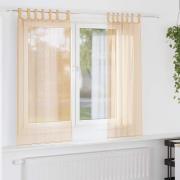 vidaXL Voile gardiner med stångfickor 2 st sand