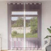 vidaXL Voile gardiner med genomföringar 2 st lila 140x260 cm