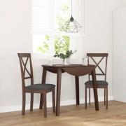 vidaXL Matstolar med dynor 2 st, brunt massivt trä gummi